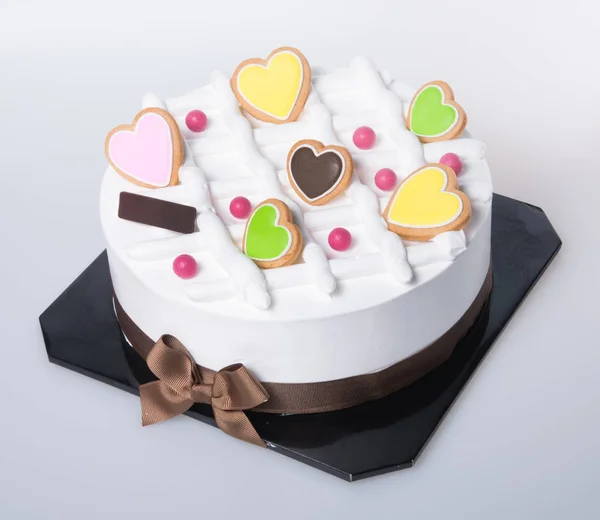 Kuchen zum Valentinstag oder Eiskuchen. — Stockfoto