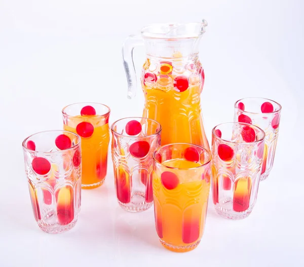 Jus Orange Jus Orange Cruche Sur Fond — Photo