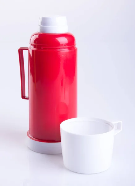 Thermos Plastic Thermos Flask Background — Stock Photo, Image