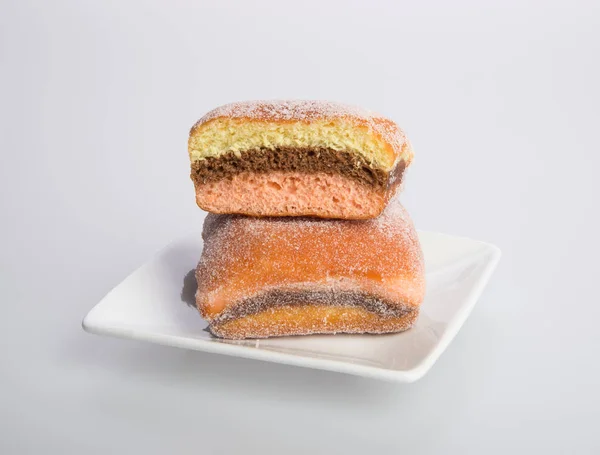 Donut Oder Zucker Donut Auf Einem Hintergrund — Stockfoto