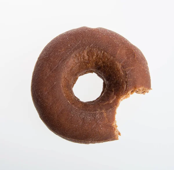 Donut Oder Donut Mit Fehlendem Biss Auf Hintergrund — Stockfoto