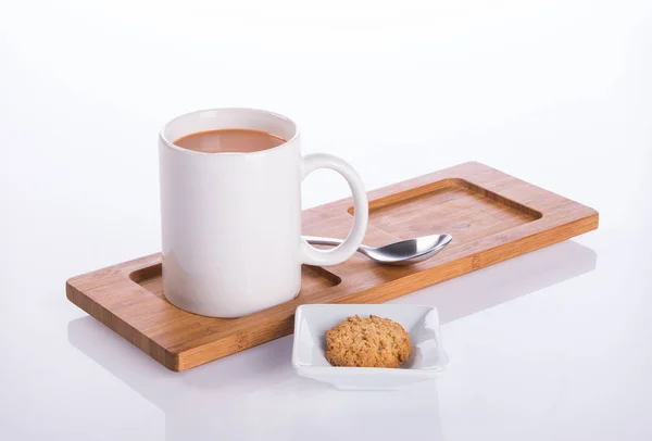 Coffee or coffee with cookies on background. — Stock Photo, Image