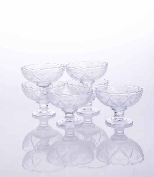 Glass bowl or crystal glass bowl on background. — Stock Photo, Image