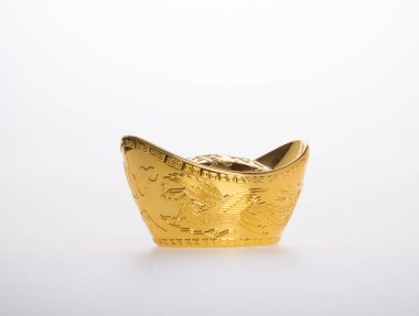 Altın veya Çin Altın külçe demek sembolleri zenginlik ve refah