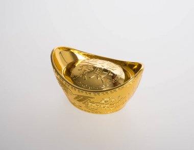 Altın veya Çin Altın külçe demek sembolleri zenginlik ve refah