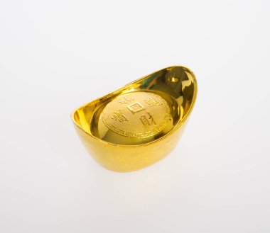 Altın veya Çin Altın külçe demek sembolleri zenginlik ve refah