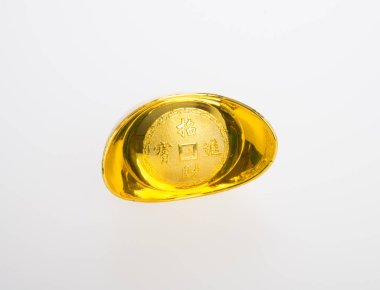 Altın veya Çin Altın külçe demek sembolleri zenginlik ve refah