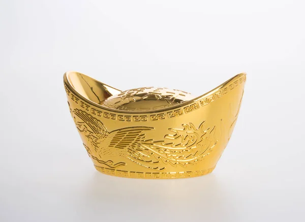 Oro o lingote de oro chino significan símbolos de riqueza y prosperidad — Foto de Stock