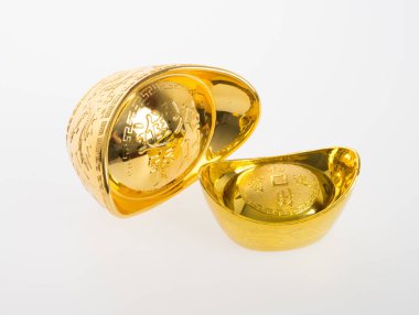 Altın veya Çin Altın külçe demek sembolleri zenginlik ve refah