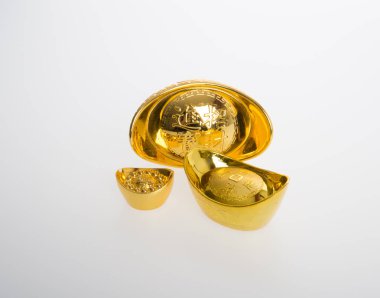 Altın veya Çin Altın külçe demek sembolleri zenginlik ve refah