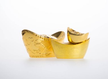 Altın veya Çin Altın külçe demek sembolleri zenginlik ve refah