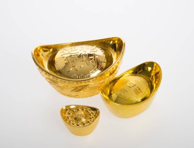 Altın veya Çin Altın külçe demek sembolleri zenginlik ve refah