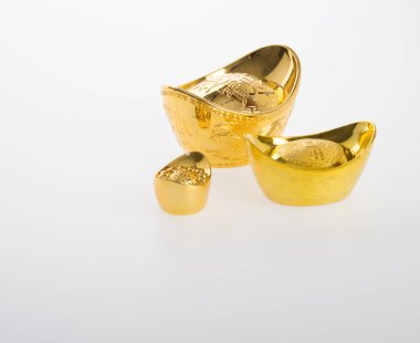 Altın veya Çin Altın külçe demek sembolleri zenginlik ve refah