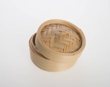 Çin bambu buğulama veya bambu buğulama dimsum adam Tarih için