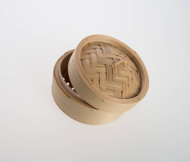 Çin bambu buğulama veya bambu buğulama dimsum adam Tarih için