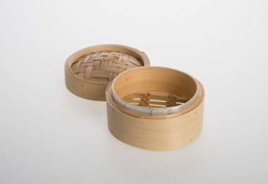 Çin bambu buğulama veya bambu buğulama dimsum adam Tarih için