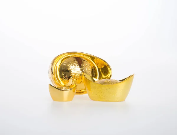 Stock image Gold or Chinese gold ingot mean symbols of wealth and prosperity