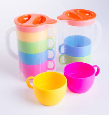 Kupası ya da plastik kap ve kavanoz arka plan ayarla.