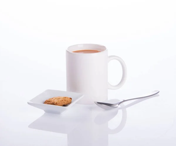 Coffee or coffee with cookies on background. — Stock Photo, Image