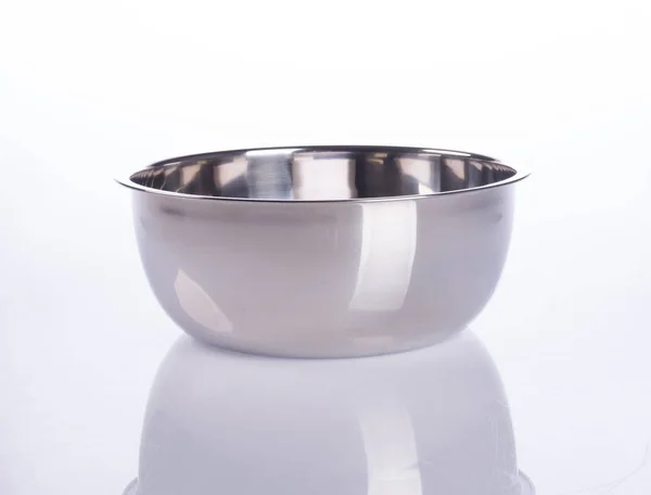 Pot or stainless steel pot on a background. — Stock Photo, Image
