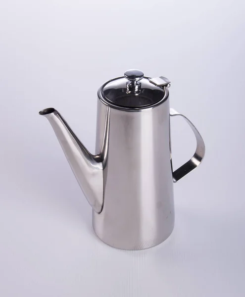 茶壶或不锈钢茶壶的背景. — 图库照片
