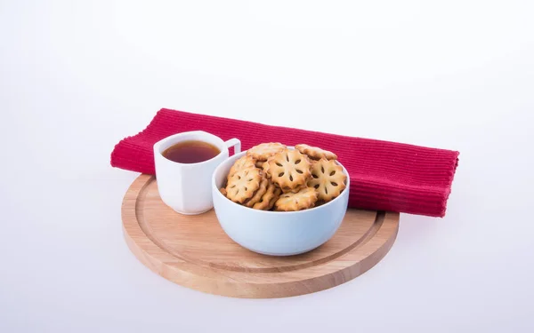 Cookie 或茶和饼干背景. — 图库照片