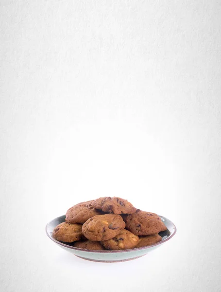 Biscotti Gocce Cioccolato Biscotti Sullo Sfondo — Foto Stock