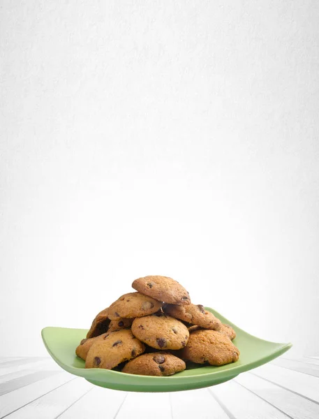 Cookies Biscuits Aux Pépites Chocolat Sur Fond — Photo