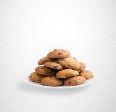 tanımlama bilgilerini veya bir arka plan üzerinde çikolata kurabiye.