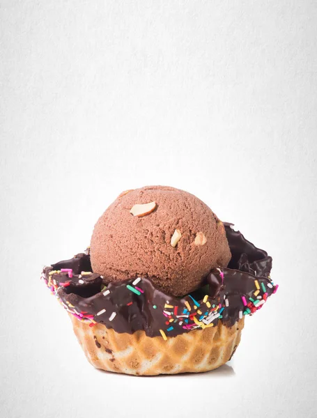 Dondurma Kaşık Veya Dondurma Topu Arka Planda — Stok fotoğraf
