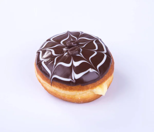 Dona Donut Chocolate Sobre Fondo —  Fotos de Stock