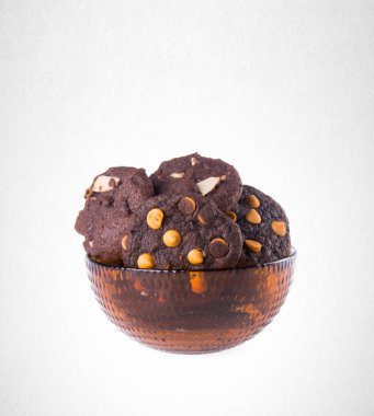 Tanımlama bilgileri veya arka plan üzerinde çikolata Çerezler.