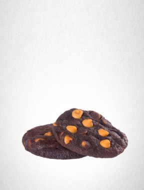 Tanımlama bilgileri veya arka plan üzerinde çikolata Çerezler.