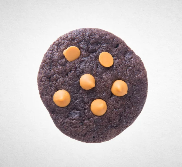 Cookie-kat, vagy csokoládé chip cookie-kat a háttérben. — Stock Fotó