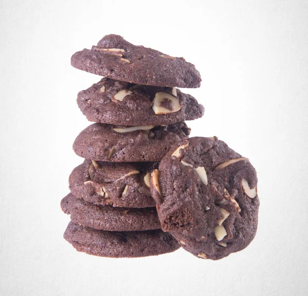 Kurabiye ya da badem çikolatalı çerezleri arka plan üzerinde.