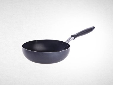 bir arka plan üzerinde tava ya da metal kızartma tavası