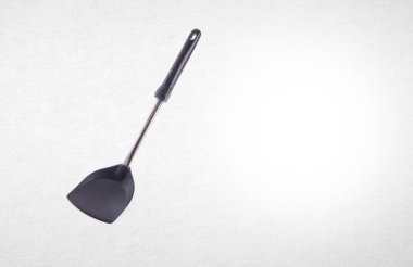 mutfak spatula veya arka plan üzerinde siyah plastik mutfak spatula.