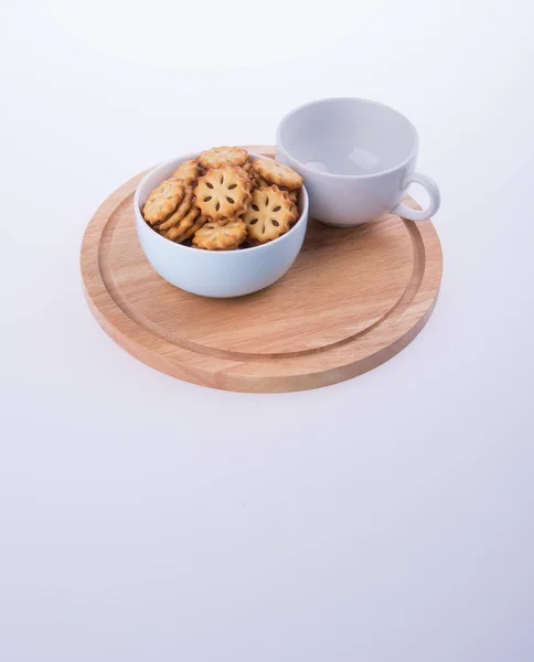 Cookies ou chá e biscoitos em segundo plano . — Fotografia de Stock