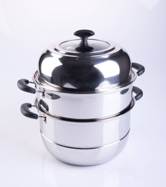 arka plan üzerinde gemi tava ya da paslanmaz çelik gemi.