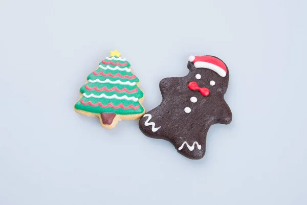 Cake decoration or Christmas homemade gingerbread cookies on bac — Stock Photo, Image