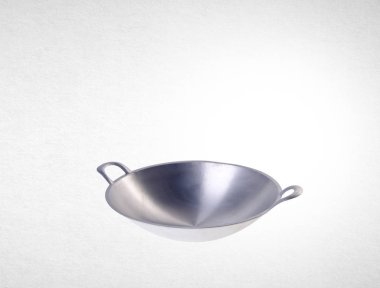 Wok veya bir arka plan üzerinde Asya yemek wok.