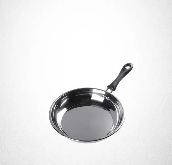 Pan atau stainless steel pan di latar belakang . — Stok Foto