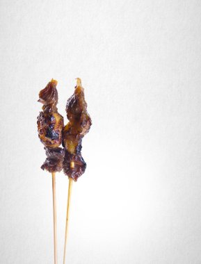 Satay veya bir arka plan üzerinde Asya Satay