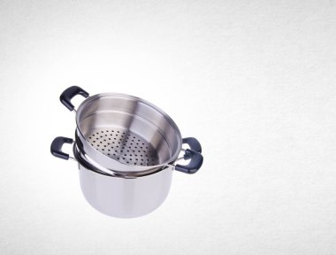 arka plan üzerinde gemi tava ya da paslanmaz çelik gemi