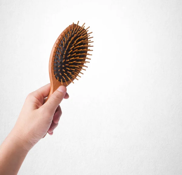 Hårborste Eller Trä Hairbrush Bakgrund — Stockfoto