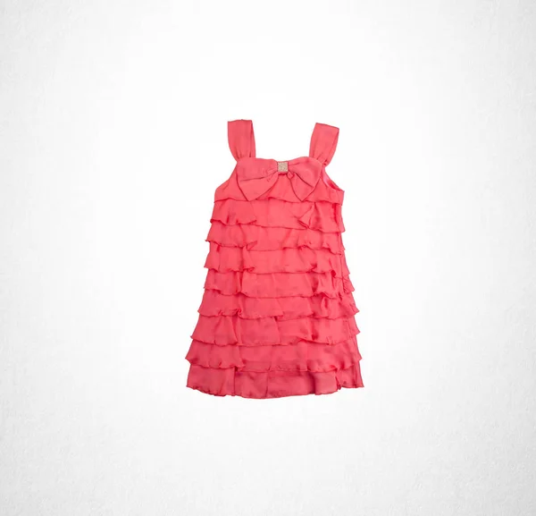 Vestido Vestido Para Niños Color Rojo Sobre Fondo —  Fotos de Stock