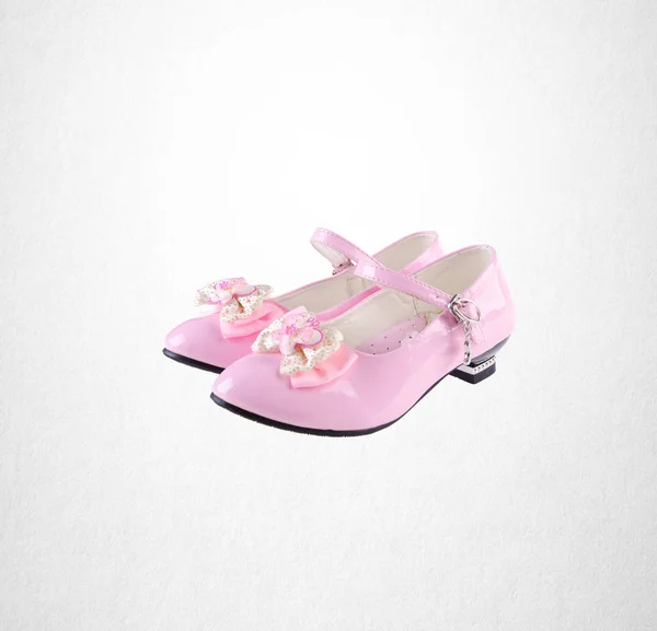 Schoen Roze Kleur Meisje Schoenen Een Achtergrond — Stockfoto