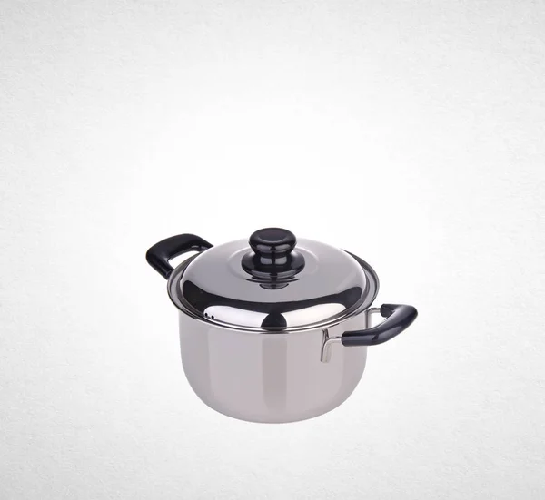锅或不锈钢蒸煮锅在背景上 — 图库照片