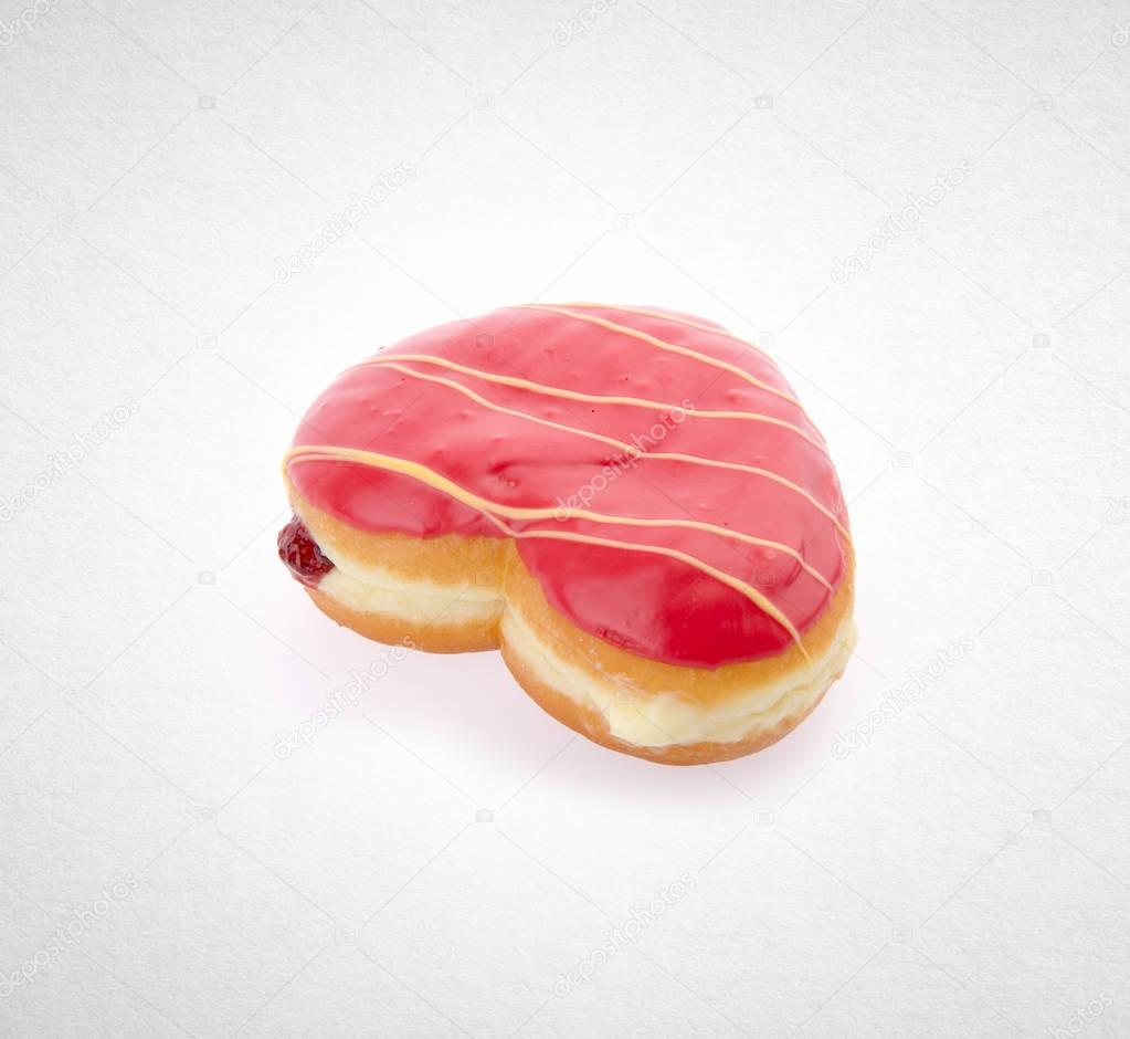 Donut or Heart Shaped Pastry on a background.