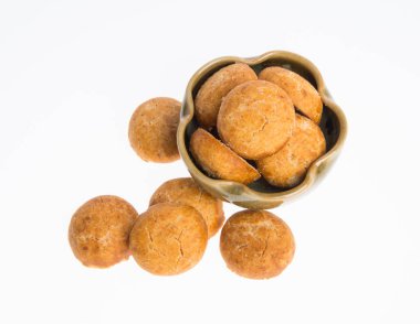 Fıstık çerez veya bir arka plan üzerinde Çince Geleneksel fıstık kurabiye